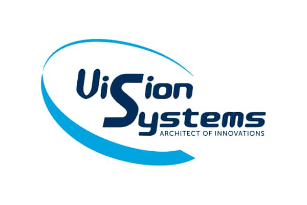 Logo de la société Vision Systems sous fond blanc